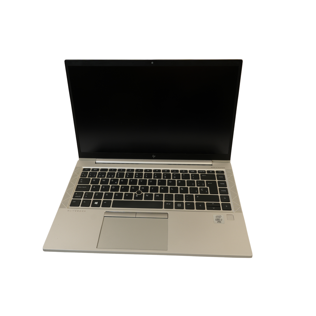 HP EliteBook 840 G7 refurbished laptop front view with keyboard and display